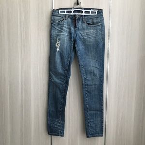 BLANK NYC Blue ripped creased straight cut jeans